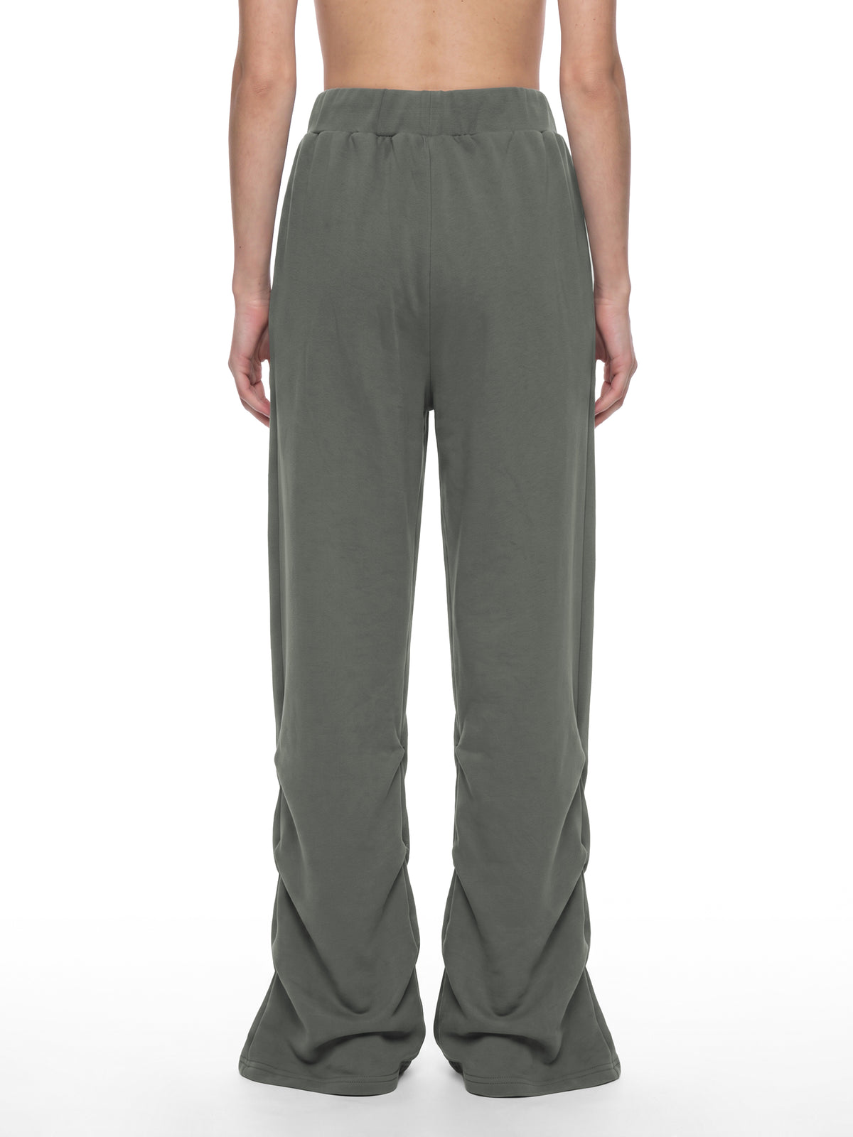 Women’s Vintage Wash Ruched Sweatpants dark gray model front view alternate