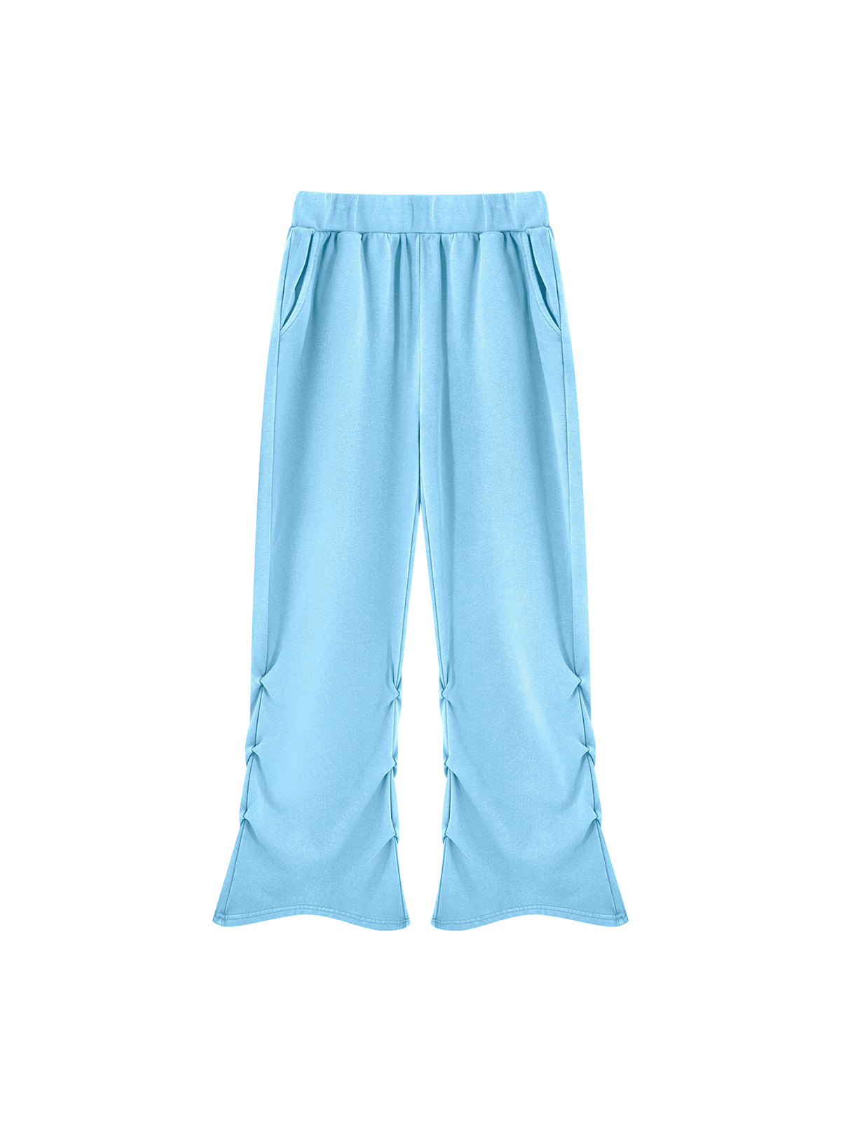 Women’s Vintage Wash Ruched Sweatpants sky blue front product view