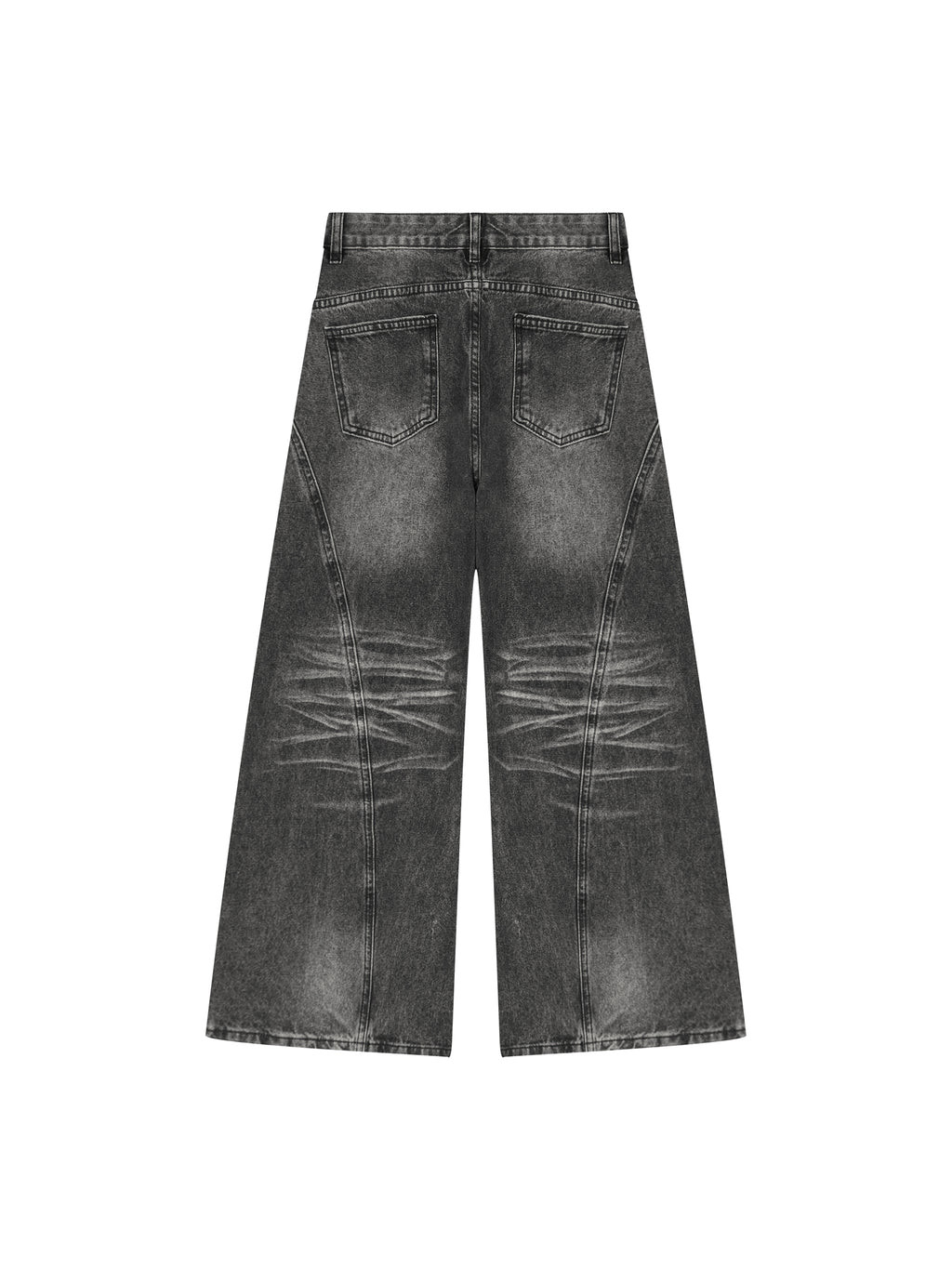 Women’s Vintage Wash Wide Leg Denim Jeans - Black back
