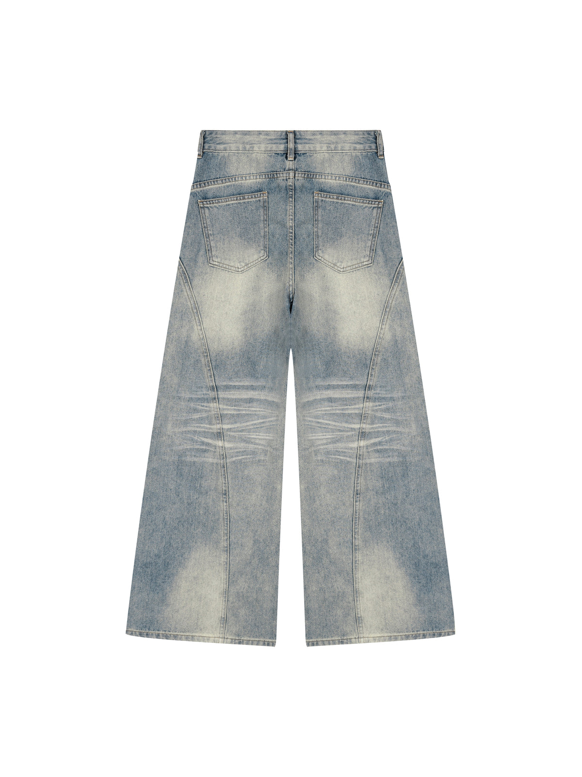 Women’s Vintage Wash Wide Leg Denim Jeans - Jeans Blue back