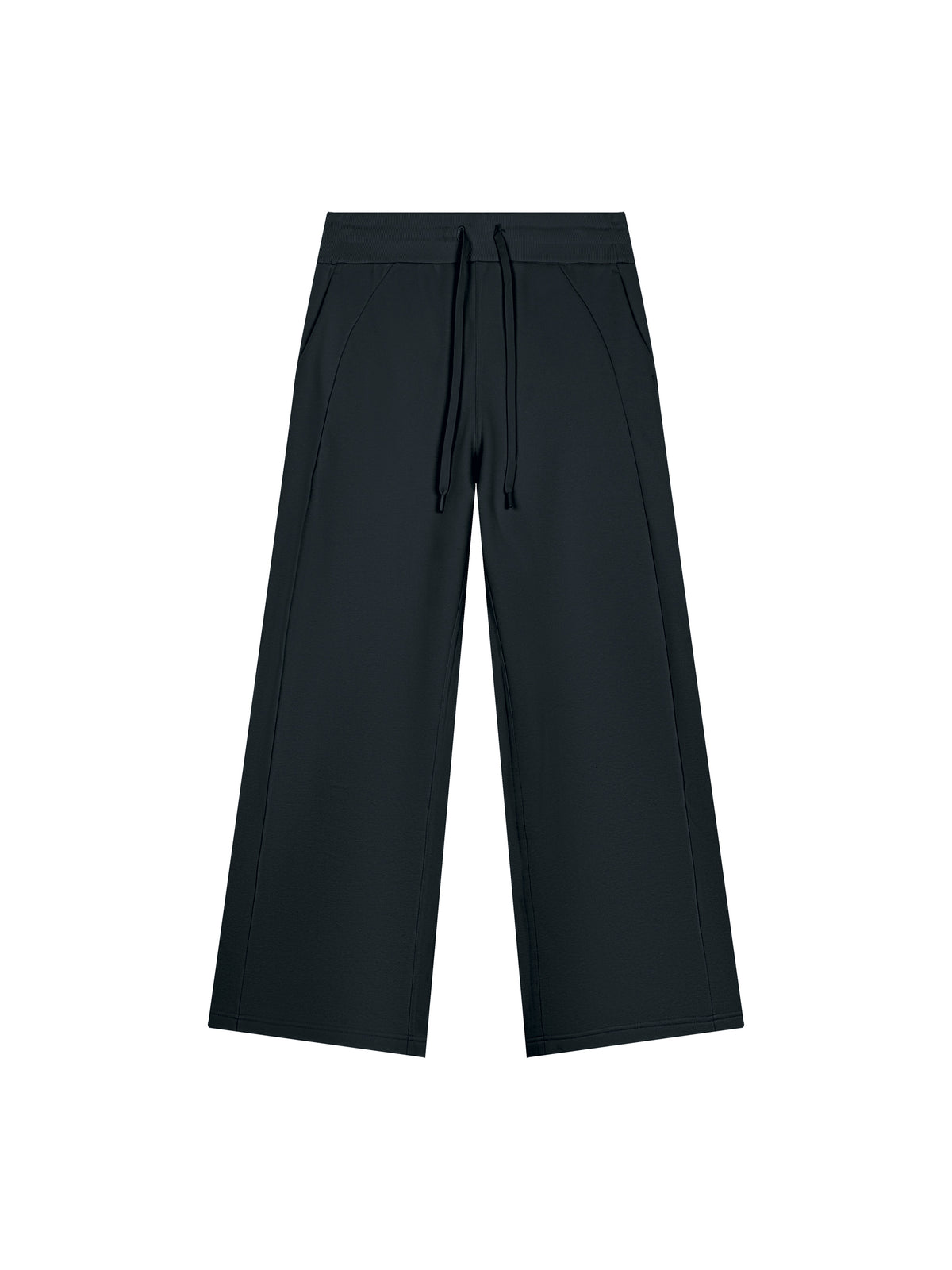 Women’s Wide Leg Fleece Sweatpants black front product view