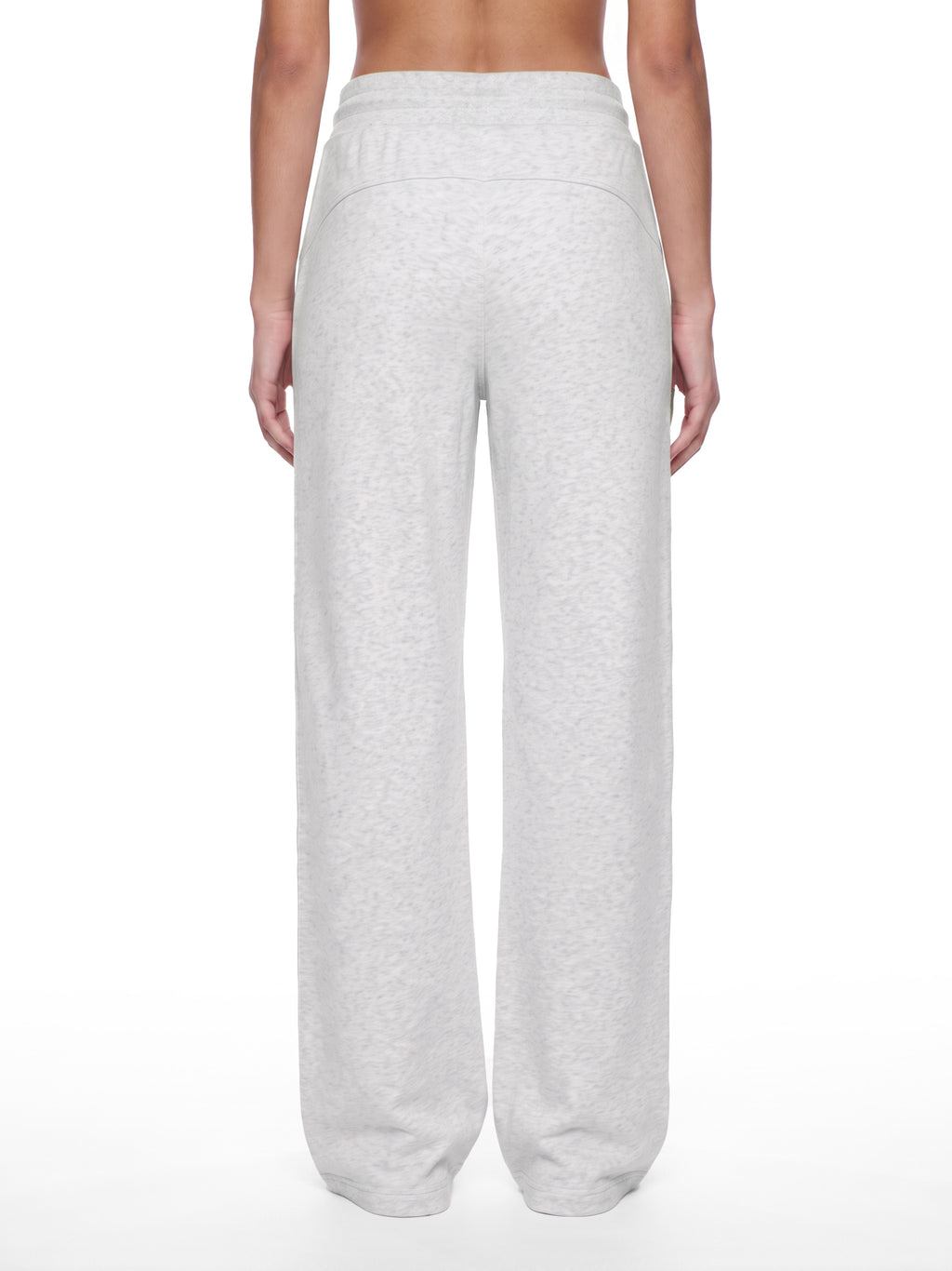 Women’s Wide Leg Fleece Sweatpants cold gray model back view