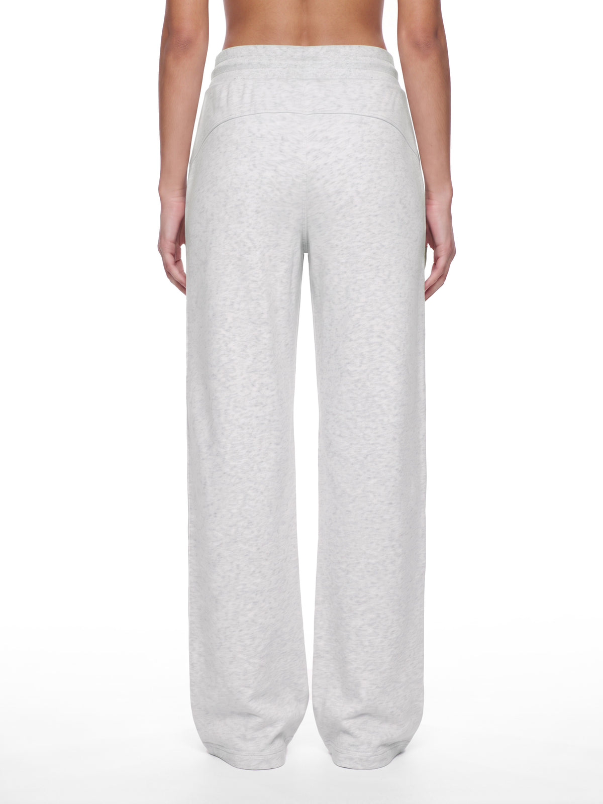 Women’s Wide Leg Fleece Sweatpants cold gray model back view