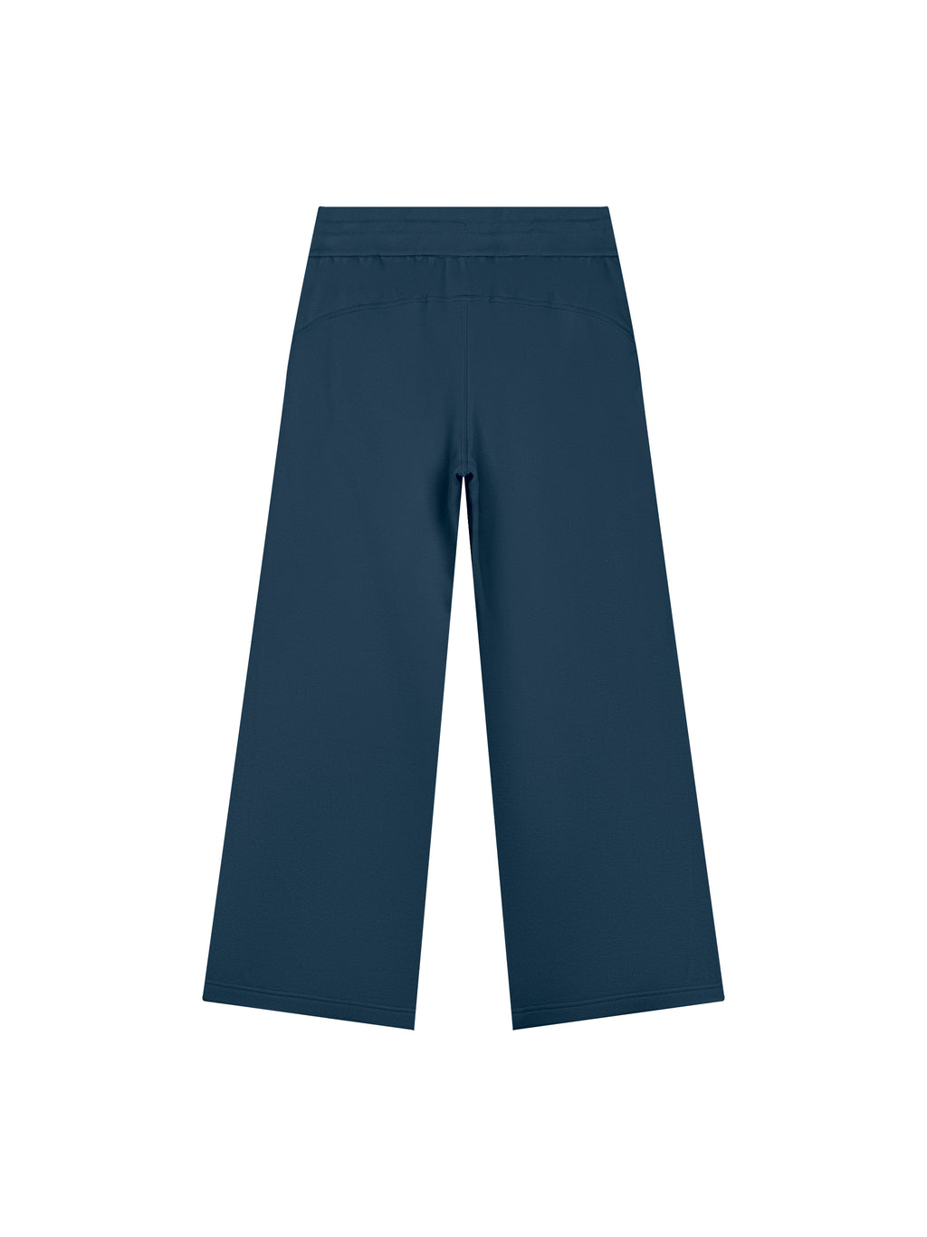 Women’s Wide Leg Fleece Sweatpants navy blue back product view