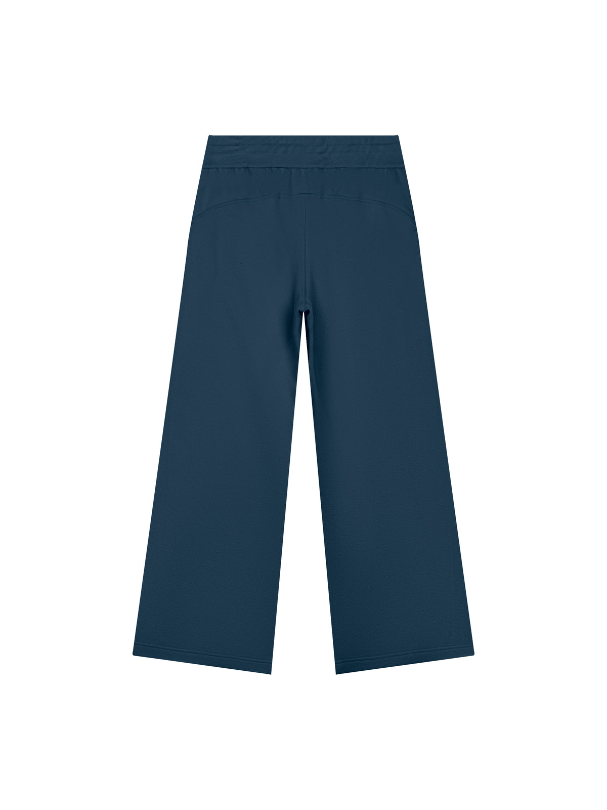 Women’s Wide Leg Fleece Sweatpants navy blue back product view
