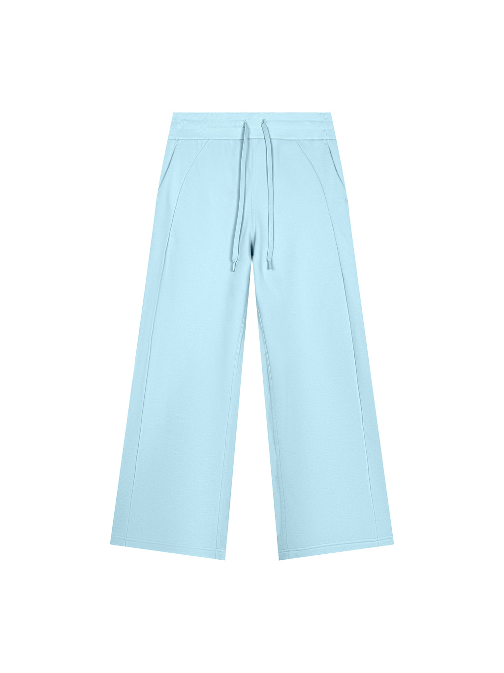 Women’s Wide Leg Fleece Sweatpants sky blue front product view