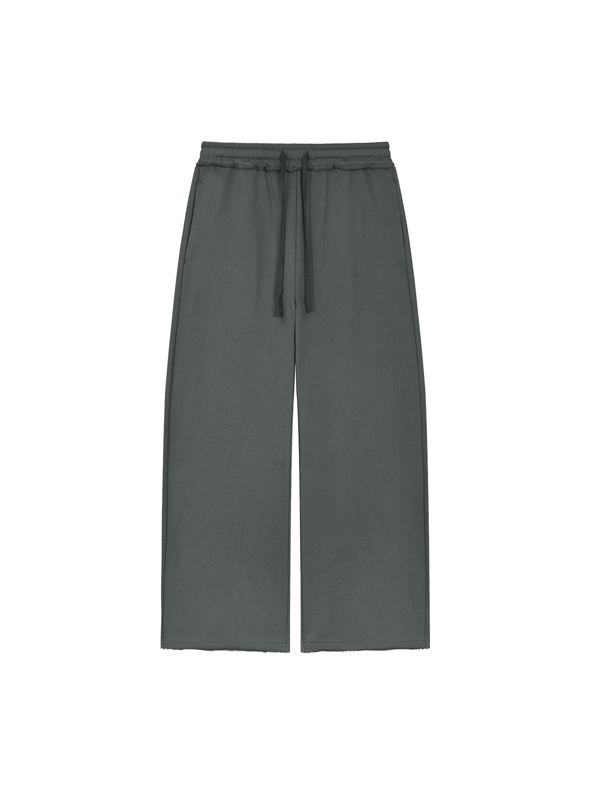 Women’s Wide Leg Raw Edge Sweatpants dark gray front product view