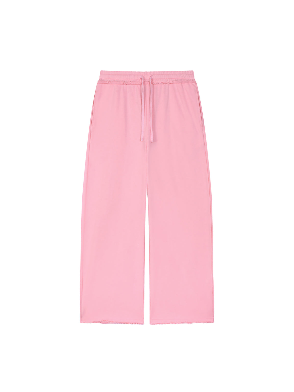 Women’s Wide Leg Raw Edge Sweatpants pink front product view