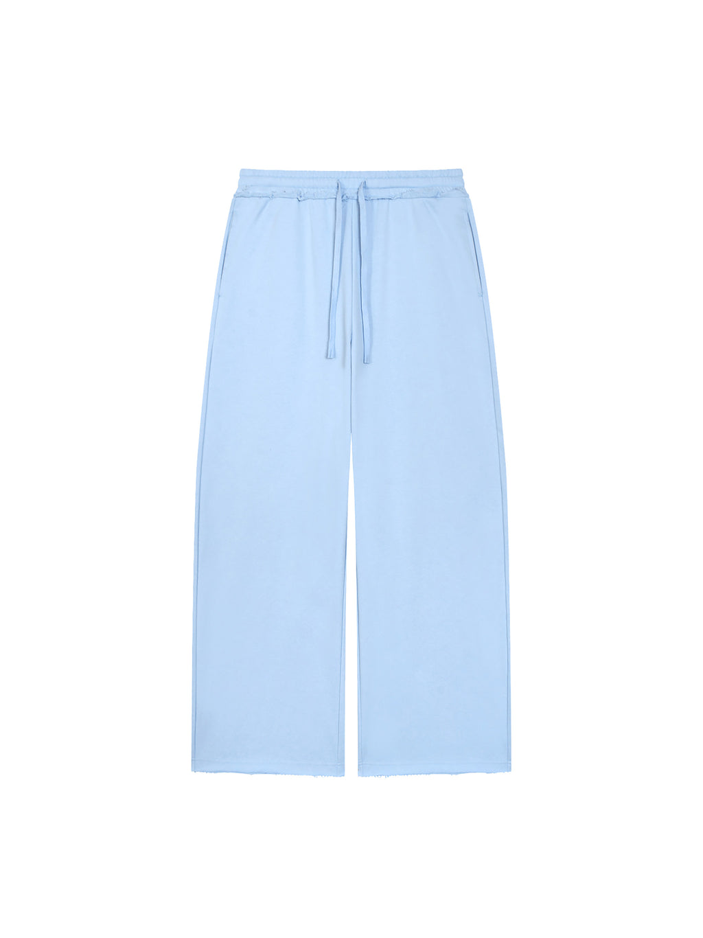 Women’s Wide Leg Raw Edge Sweatpants sky blue front product view