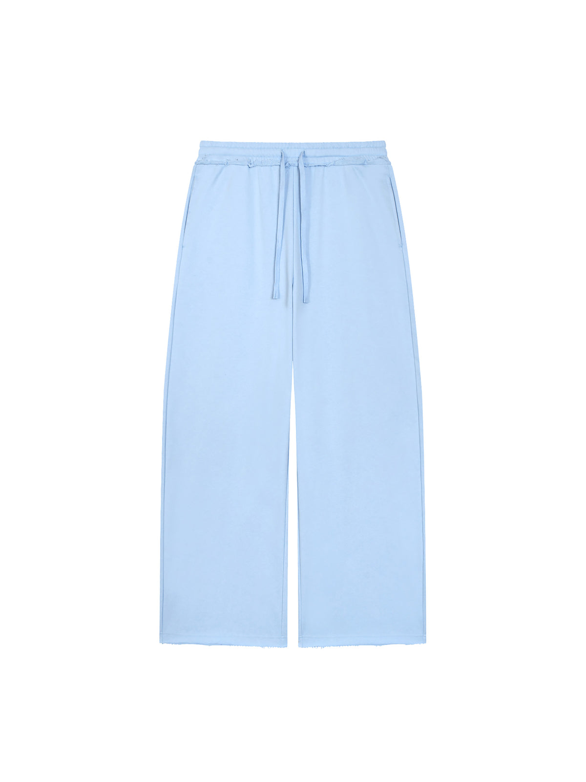 Women’s Wide Leg Raw Edge Sweatpants sky blue front product view