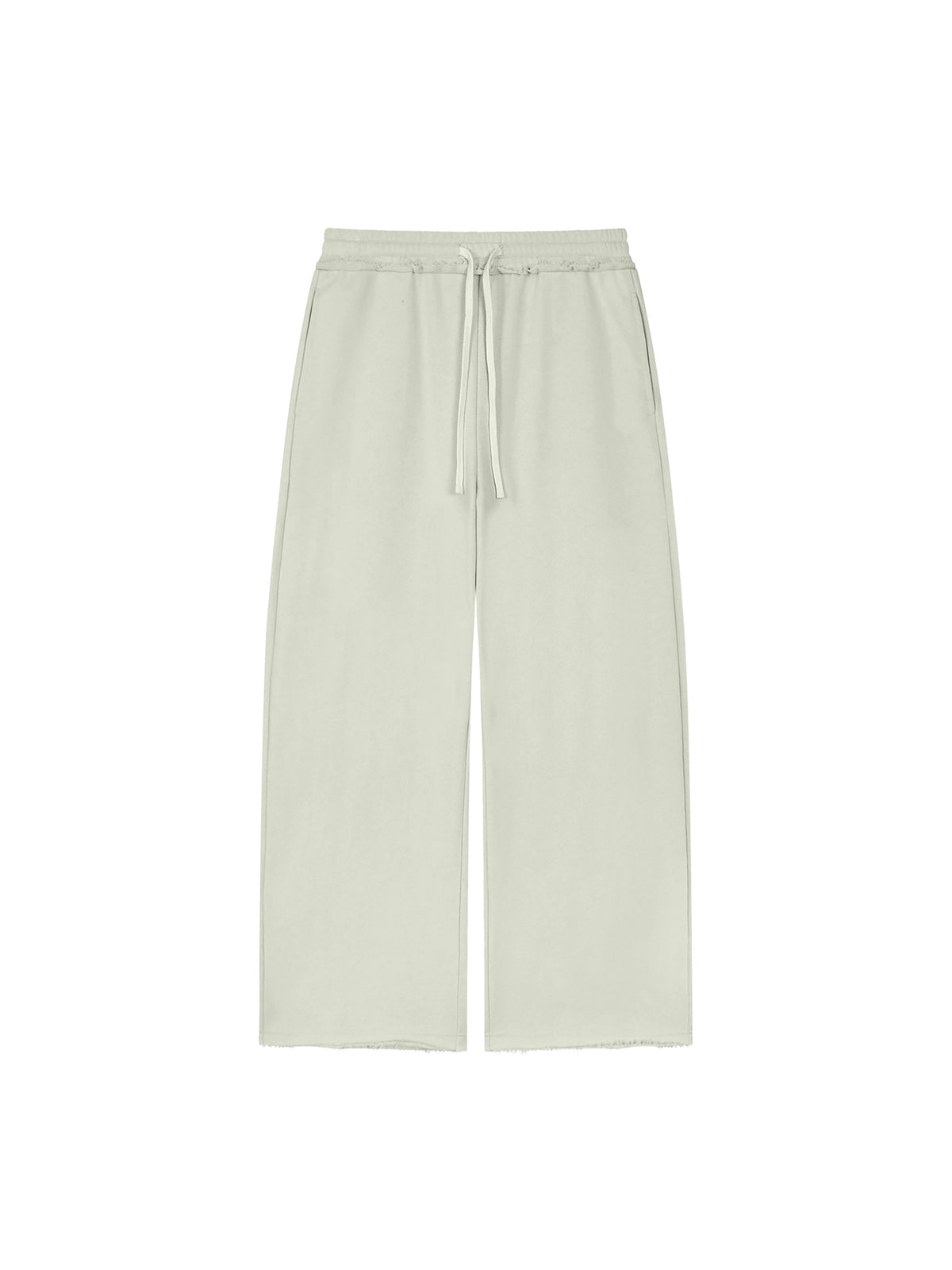 Women’s Wide Leg Raw Edge Sweatpants white gray front product view