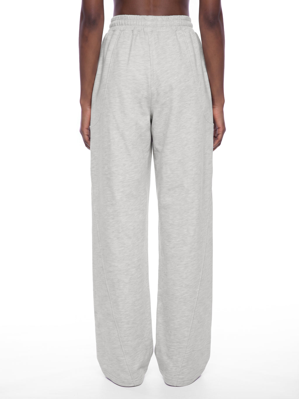 Women’s Wide Leg Sweatpants flower gray model back view