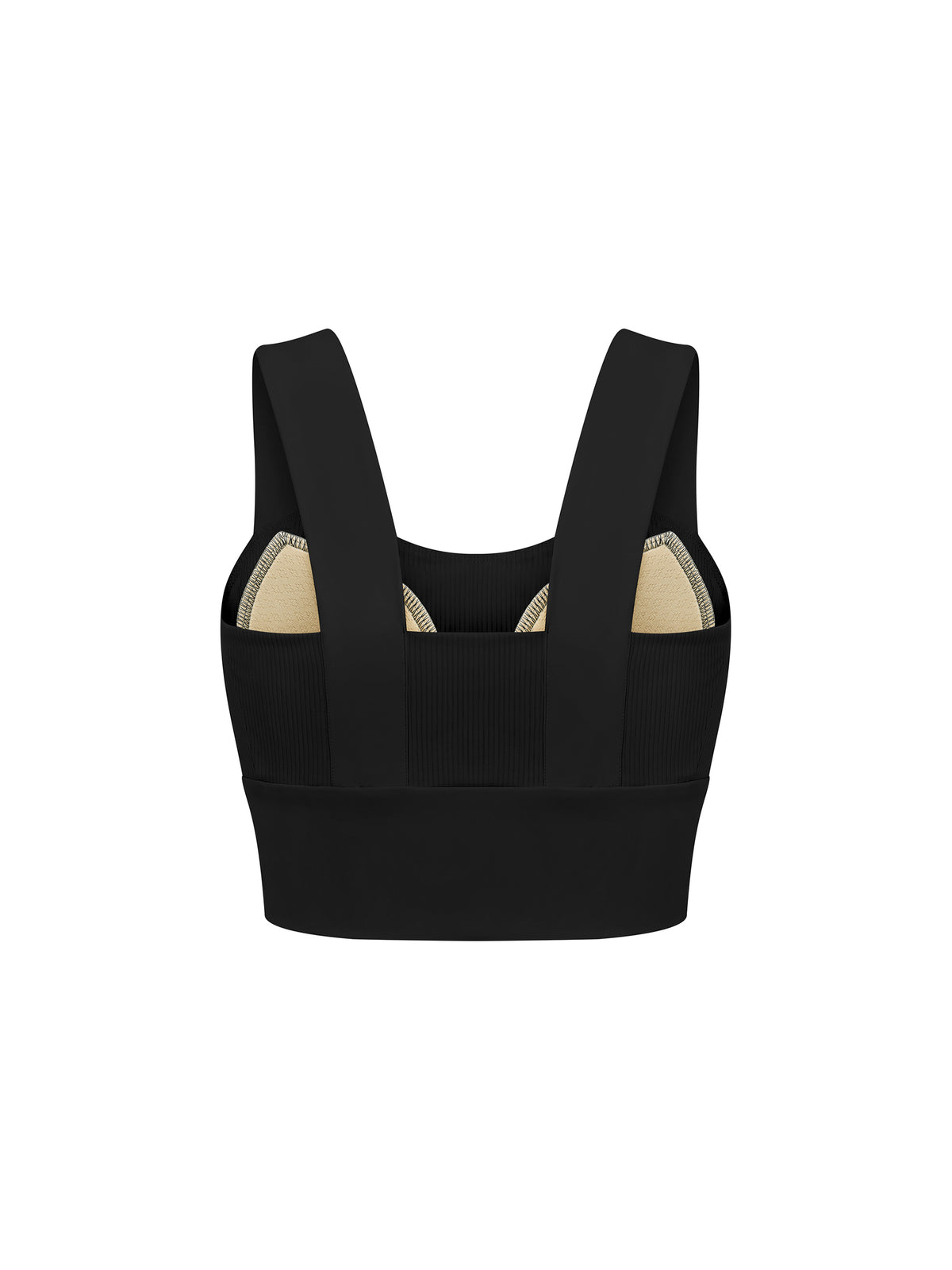 Women’s Yoga Crop Tank Top in Black - back view