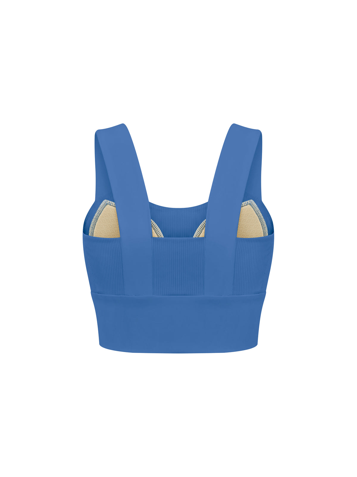 Women’s Yoga Crop Tank Top in Colorful Blue - back view