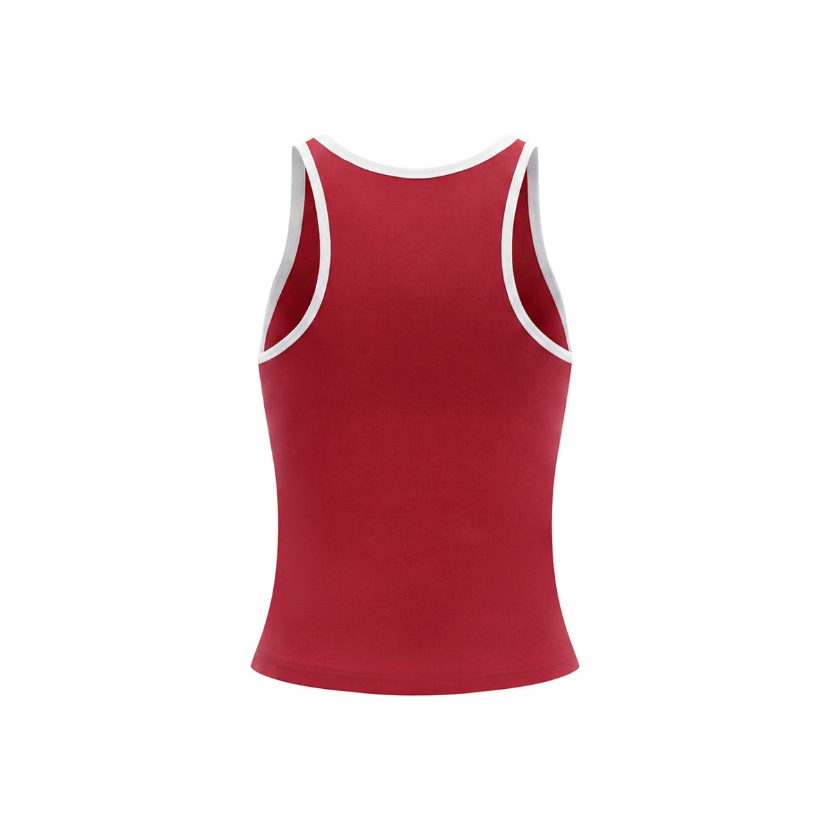 Celestial Butterfly Women’s Color Block Cropped Tank Top V6 - Red back mockup
