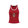 Celestial Butterfly Women’s Color Block Cropped Tank Top V6 - Red front mockup