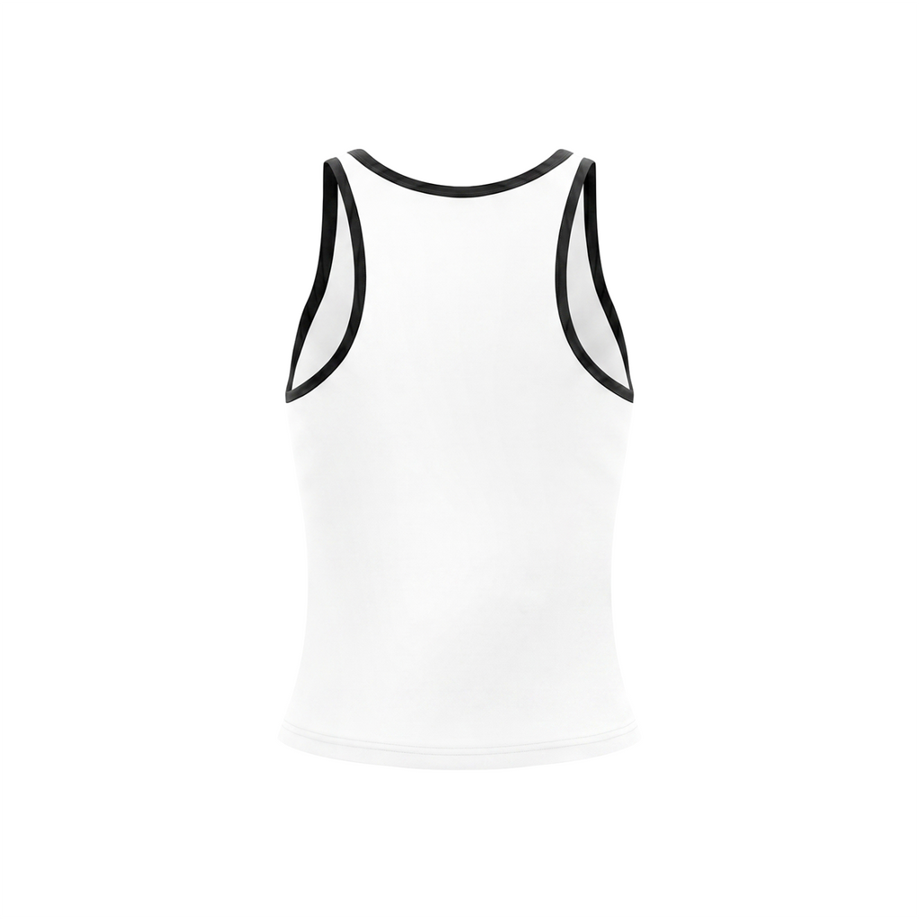 Celestial Butterfly Women’s Color Block Cropped Tank Top V6 - White back mockup
